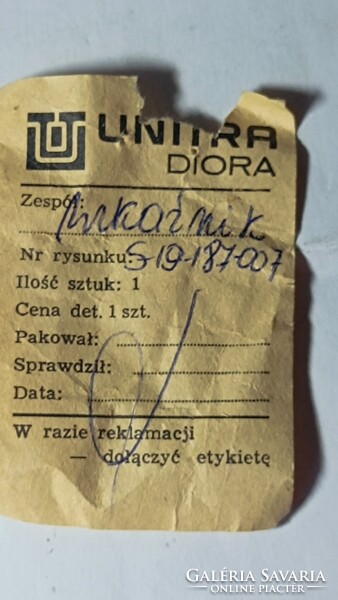 Unitra Diora gyári analóg műszer NOS S19-187207 eredeti előlap és címke