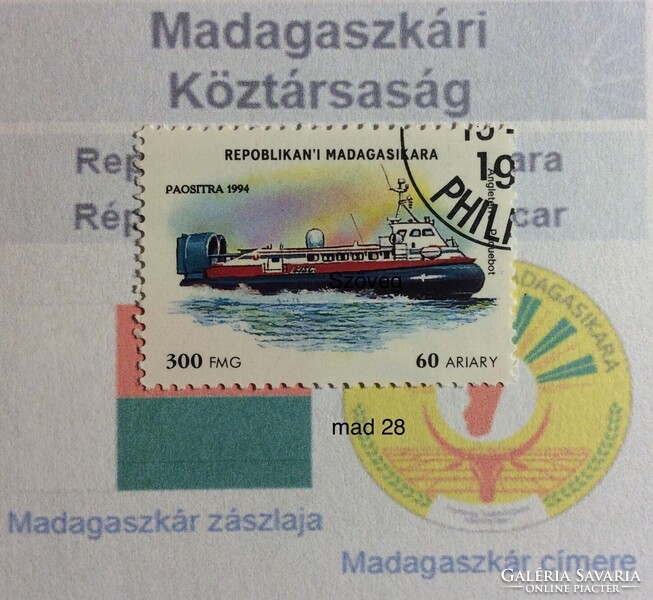 Madagaszkár bėlyeg -hiánypótl. ( mad 28)