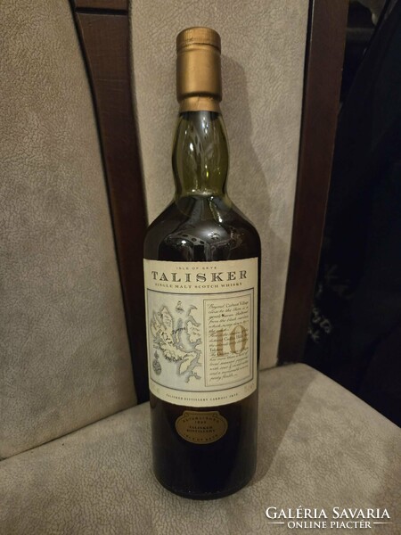 Ritka Talisker 10 éves Single Malt Whisky (1996) – 0,75l, Map Label, Zwack import