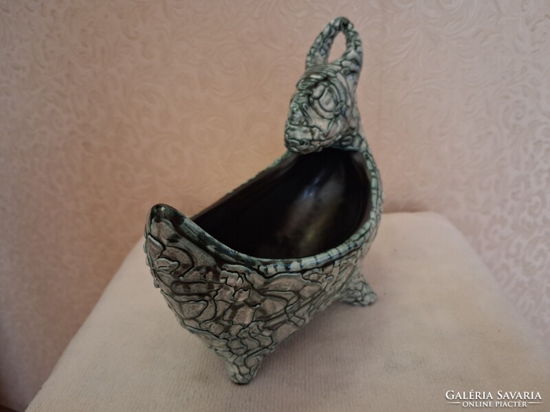 Gorka - kosfejes asztalközép kínáló, hibátlan, jelzett, 21 x 19 cm