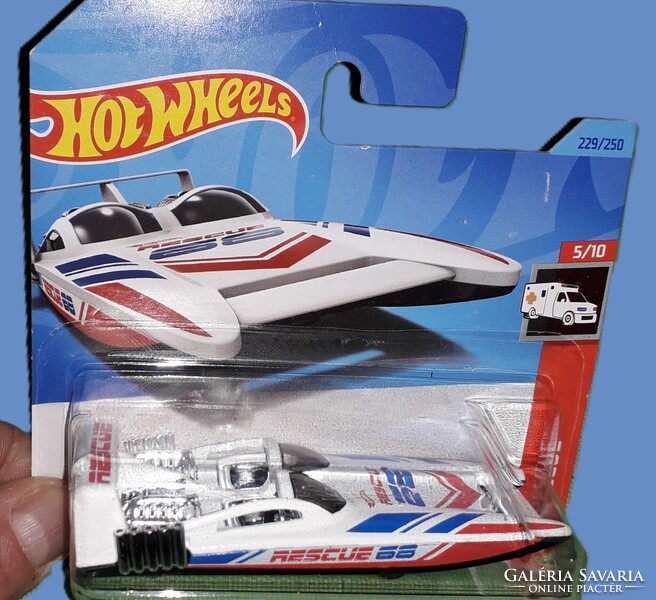 2023. MATTEL - HOT WHEELS - HW Rescue 5/10 H2GO Rescue 68 - 1 :64 fém csónak/kisautó a képek szerint