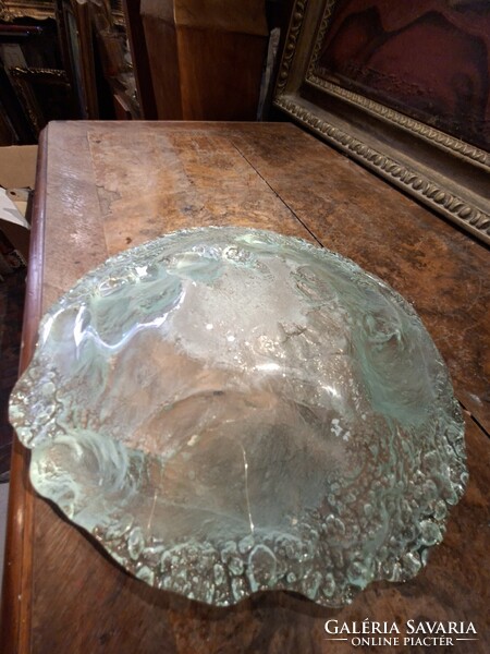 Hollóházi Glass Plate with Tenyér Imprint circa 1980
