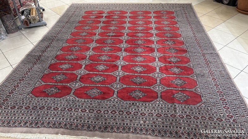 4404 Large Pakistani Yamud Hand-Knotted Wool Persian Rug 260x330cm