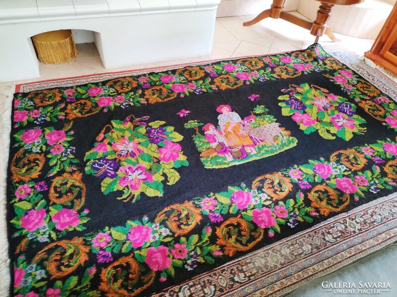 HOLLÓHÁZI ANCIENT SCENE HANDMADE KILIM WEAVE !!
