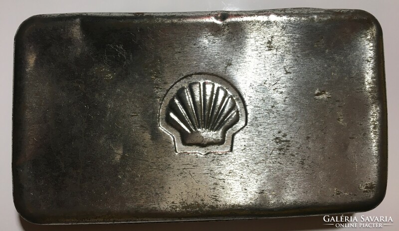 Vintage SHELL Metal Box with Embossed Logo