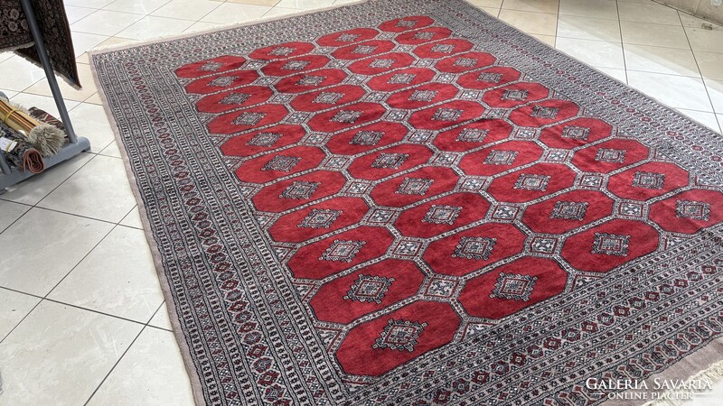 4404 Large Pakistani Yamud Hand-Knotted Wool Persian Rug 260x330cm