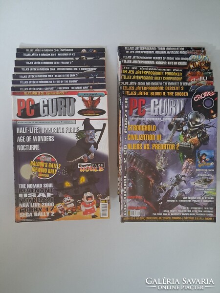 PC Guru retró magazin csomag 2000–2001 – 18 db – gyűjtői gamer magazin