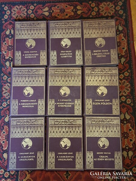 MAGYAR FÖLDRAJZI TÁRSASÁG KÖNYVTÁRA  9  KÖTET EGYBEN JELKÉPES ÁRON ELADÓ!