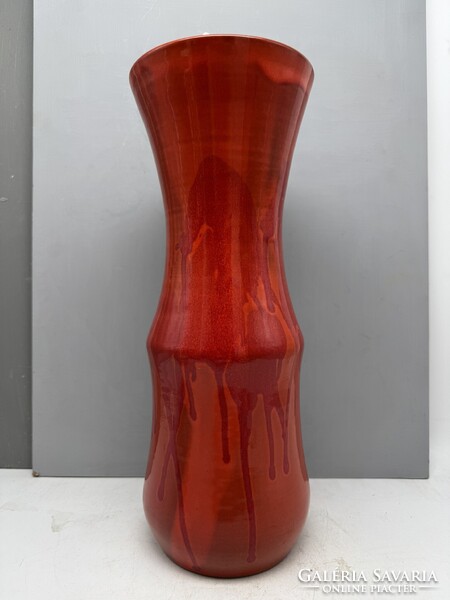 Large Bod Éva ceramic vase, Hungarian art ceramic, 38.5 cm