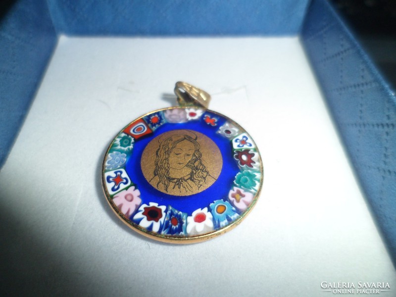 Aranyozott Millefiori medál