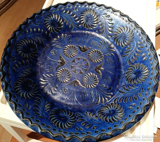 Hungarian Ethnic plate to hang on a wall 36 cm round and 7 cm deep