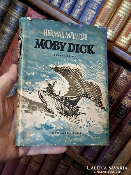 RRR!!! 1958 boritós H. MELVILLE:MOBY DICK A FEHÉR  BÁLNA -ILLUSZTRÁLT GYŰJTŐI