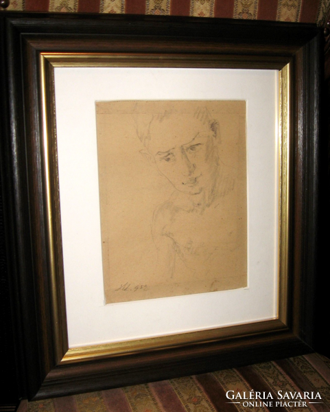 CSODÁS GARANTÁLTAN EREDETI HOLLÓ LÁSZLÓ  /1887-1976 / PORTRÉ 1952