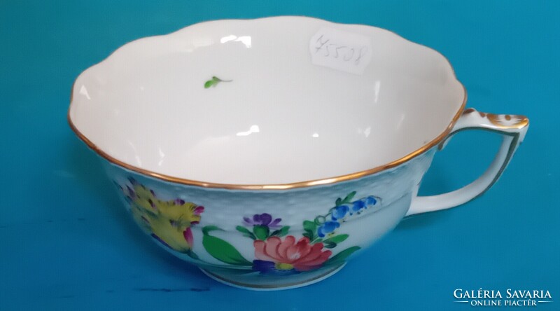 Herendi Teacup with Flower Bouquet Pattern