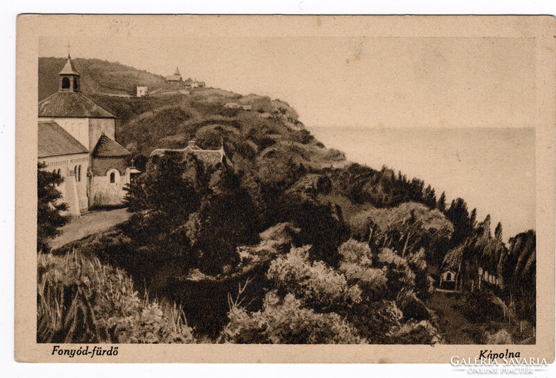 Fonyód-fürdő, a kápolna - képeslap