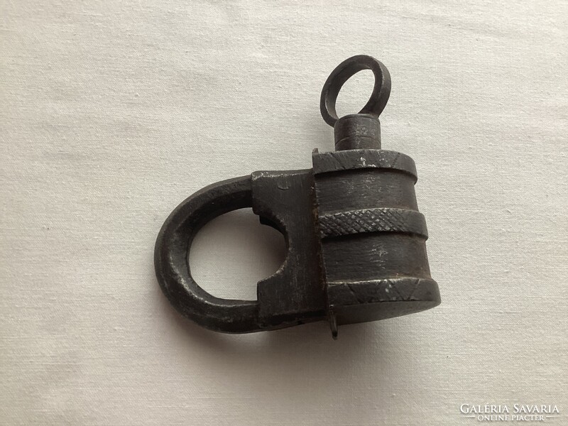 Antique wrought iron padlock.