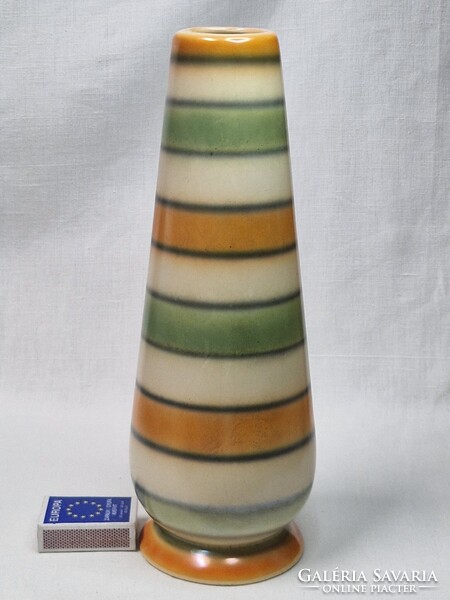 Beautiful Large Glazed Ceramic Vase Handcrafted by Artisans, in Good Condition, 28 cm Tall