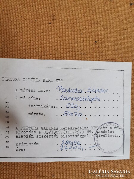 Vadászati téma: Szarvast ábrázoló olajfestmény