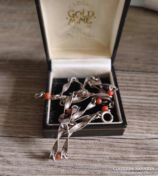 Ezüst nyakék/ korall