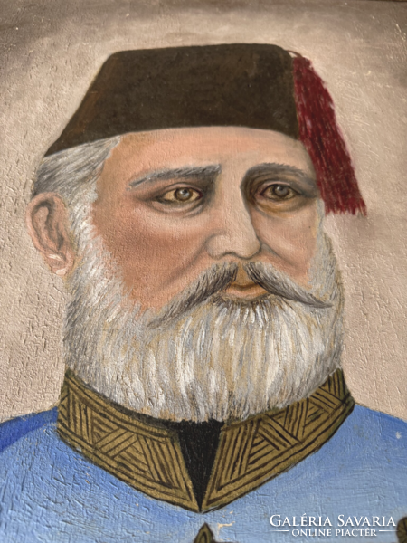 1 Yen!! József Bem (Murád Pasha) “Bem apó” portrait – Gallery piece, rare historical painting (59x48 cm)