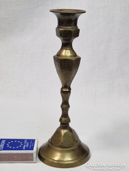 Vintage Shaped Large Copper Candle Holder in Good Condition, 224 g, 19 cm Tall