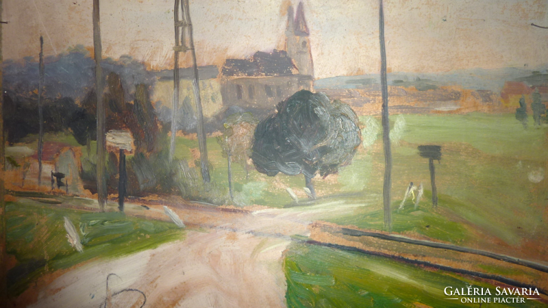 Kétoldalas: Átkelés - Erdei vonulás (olajfestmények), Jaksa István, 34x44 cm)