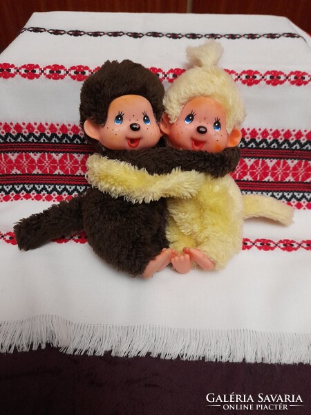 Original retro Monchhichi pair. Boy-girl duo. Perfect condition