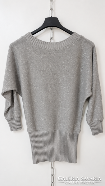 Sparkling Silver Gray Knitted Top