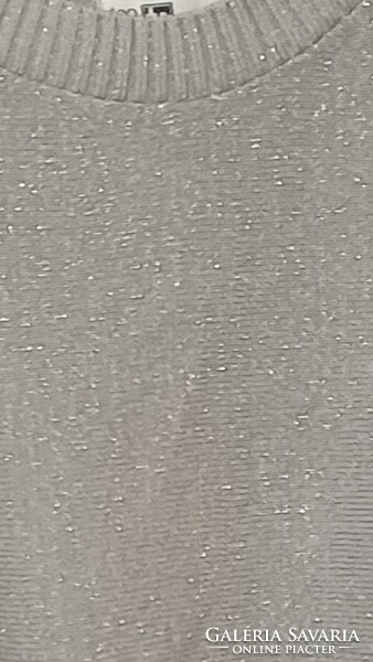 Sparkling Silver Gray Knitted Top