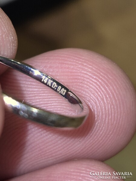 Briliáns gyűrű 14.k 0.03ct  52/es