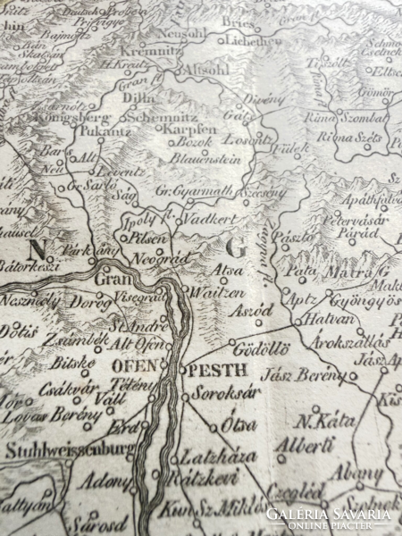 Karacs Ferenc: Magyarország és Erdély térképe (1820) Eredeti színezett rézmetszet