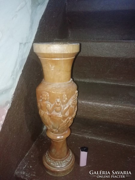 Carved Wooden Vase 2. MANY AUCTIONS, DEALS, TAKE THEM ALL