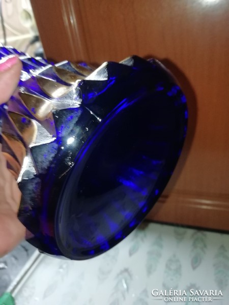 Old Blue Glass Vase, shown in the pictures, 33 cm