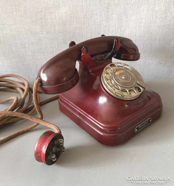 Ritka bordó CB 35 bakelit telefon - Standard - Magyar Királyi Posta jelzéssel (1935)