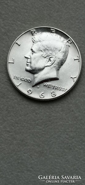 Silver Kennedy half dollar 1968