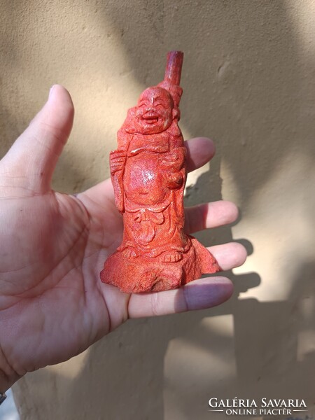 Korall Budha antik.13 cm magas.