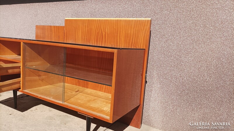 Mid century sidebaord, fiókos alacsony komód Mojmir Pozar