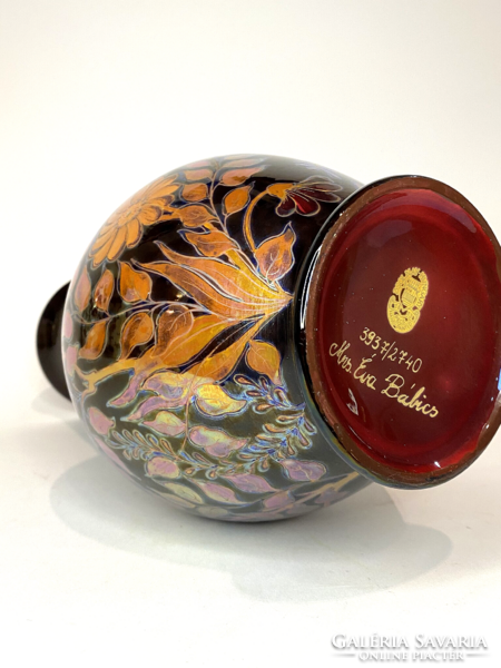 Zsolnay multi-fired eozin vase 28cm, Flawless!
