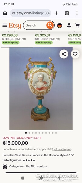 Sevres, kastély váza. 1771 ből.