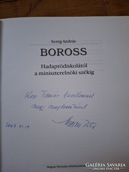 Boross Pèter àltal dedikàlt könyv dr Kiss Tamàsnak 1956 os forradalmàrnak