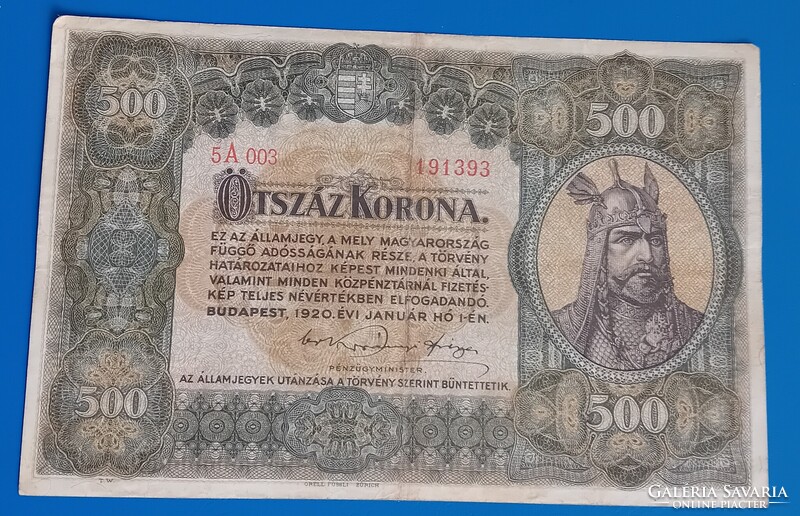 500 Korona 1920 évi
