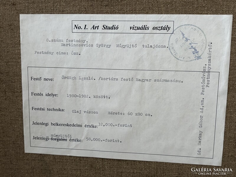 ÖRDÖGH LÁSZLÓ—“ŐSZ”—(1980-1982) DOKUMENTÁLT OLAJ/VÁSZON FESTMÈNY!!!