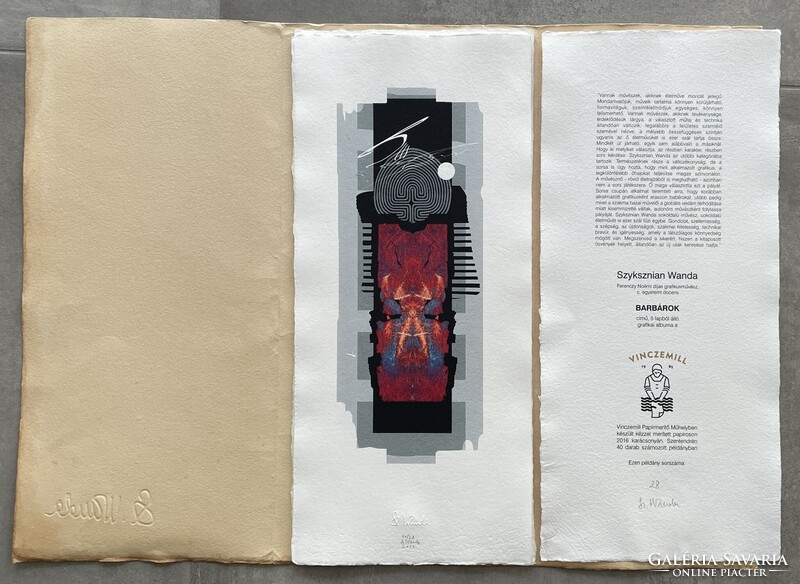 Szyksznian Wanda (1948–): Barbárok – komplett 5 lapos grafikai album, 28/40, szignált, 2016