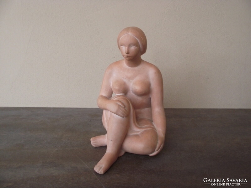 Lajos Szőke Terracotta Nude / Seated Girl