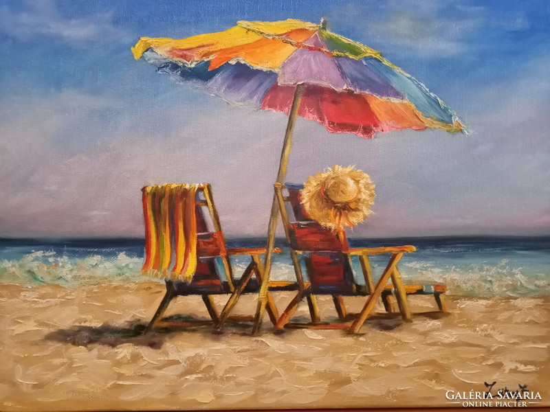 Zsitva Zoltán beach dream 2021 oil