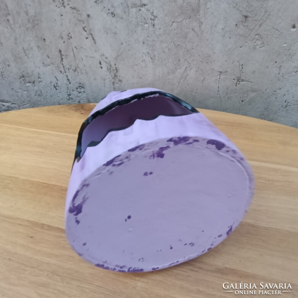 Különleges, lila kerámia töklámpás –23x17 cm- Egyedi őszi és Halloween dekoráció!