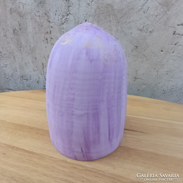 Különleges, lila kerámia töklámpás –23x17 cm- Egyedi őszi és Halloween dekoráció!