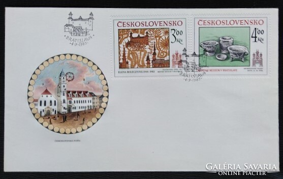 CSf2825-6 /  Csehszlovákia 1985 A Történelmi Pozsony  bélyegsor FDC-n
