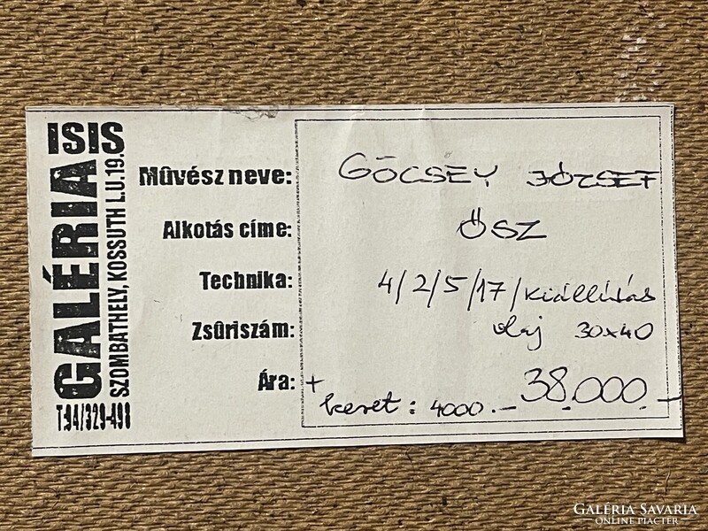 Göcsei József festmény Ősz 30x40cm