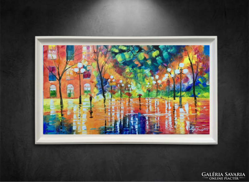 Autumn Walk, Contemporary Oil Painting [Tünde Papp]